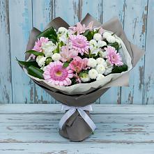 Букет цветов из:  Герберы, Альстромерии и Хризантемы в Донском Ставропольского края