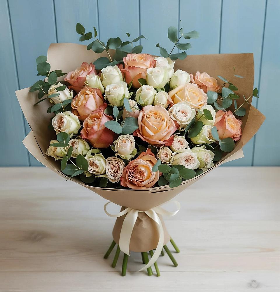 Букет цветов из: Альстромерии и Розы в Донском Ставропольского края