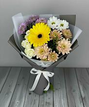Букет цветов из:  Розы, Герберы и Хризантемы в Донском Ставропольского края