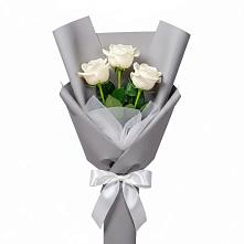 Букет 3 белые розы #REPLACE_PRED# Донском Ставропольского края