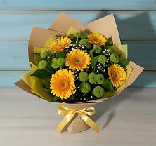 Букет цветов из:  Герберы и Хризантемы в Донском Ставропольского края