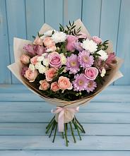 Букет цветов из:  Хризантемы, Розы и Альстромерии #REPLACE_PRED# Донском Ставропольского края